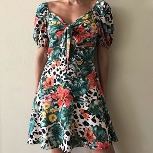 Vici leopard floral dress